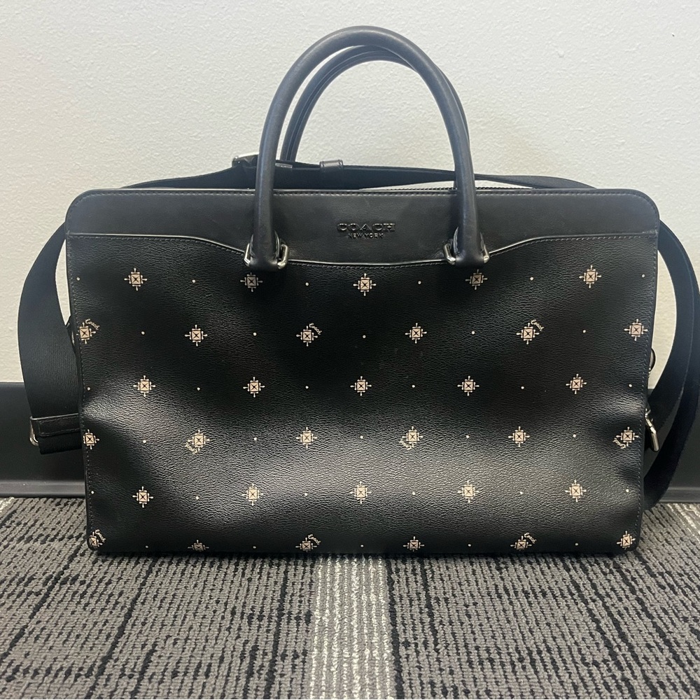 Coach Black Leather Laptop Business Bag - Picture 4 of 4